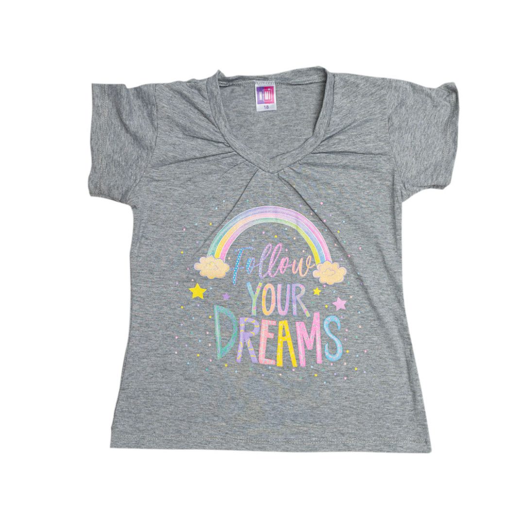 Blusa junior cuello V con estampado