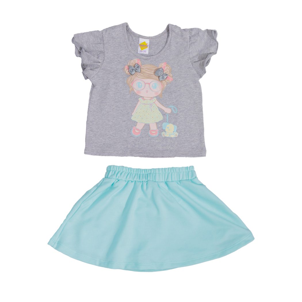 CONJUNTO BEBE NIÑA FALDA