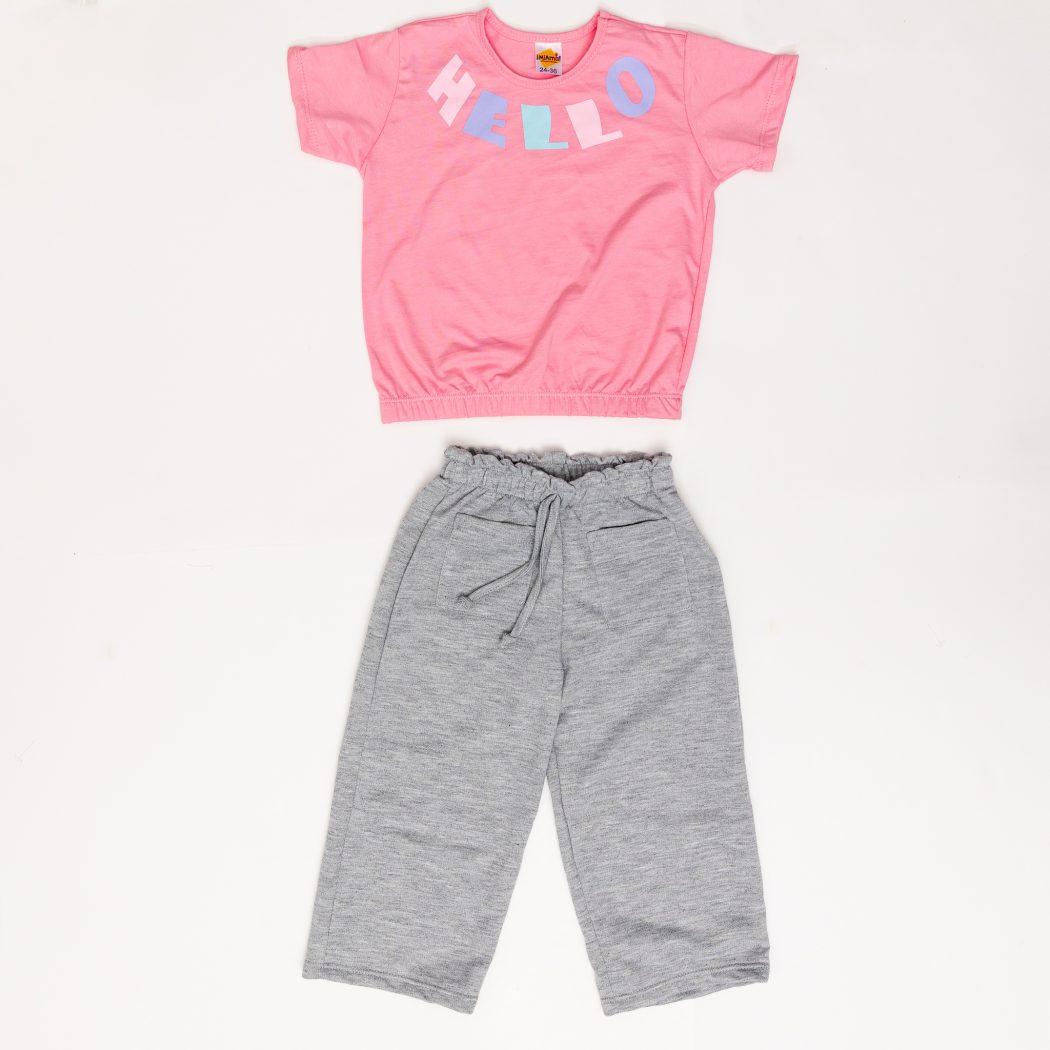 CONJUNTO BB NIÑA CON SHORT BURDA