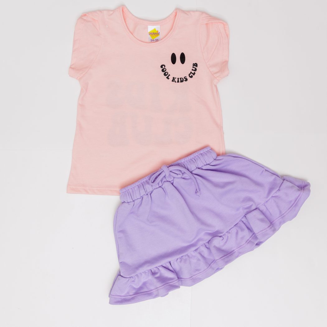 CONJUNTO BB NIÑA CON FALDA BURDA