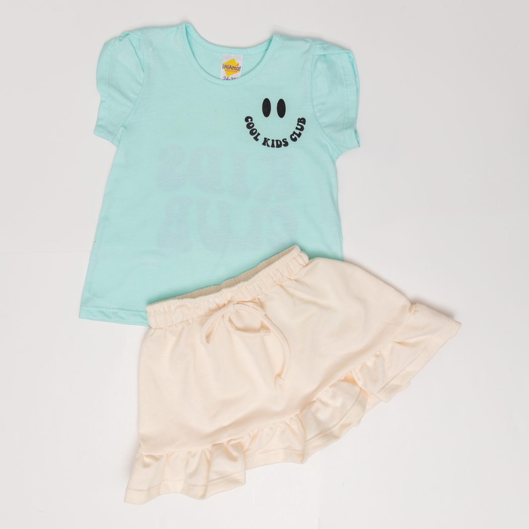 CONJUNTO BB NIÑA CON FALDA BURDA