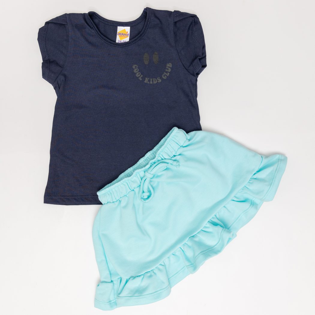 CONJUNTO BB NIÑA CON FALDA BURDA