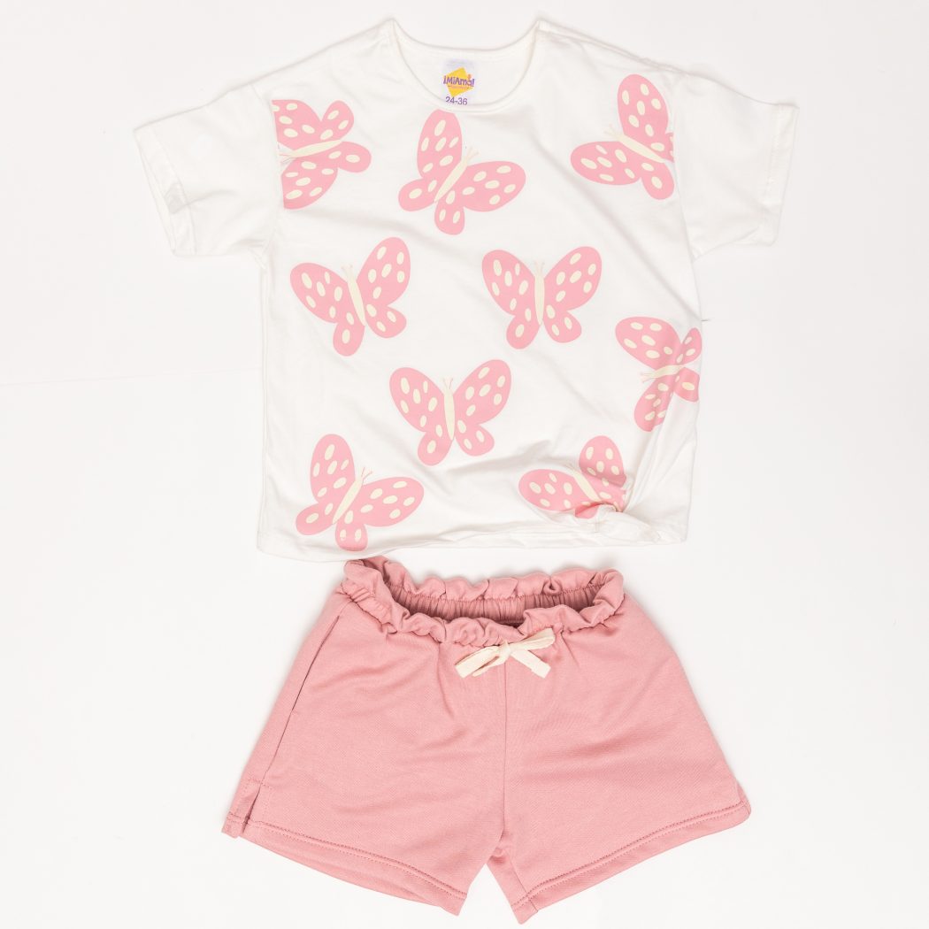 CONJUNTO BB NIÑA CON SHORT BURDA