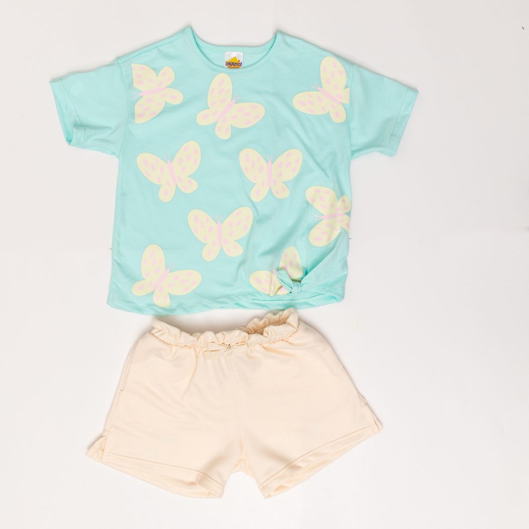 CONJUNTO BB NIÑA CON SHORT BURDA