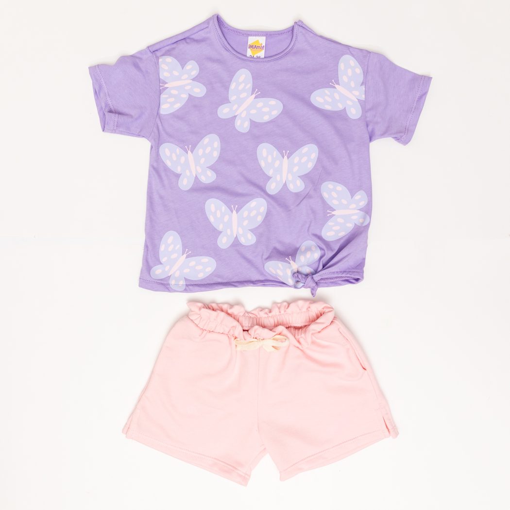 CONJUNTO BB NIÑA CON SHORT BURDA