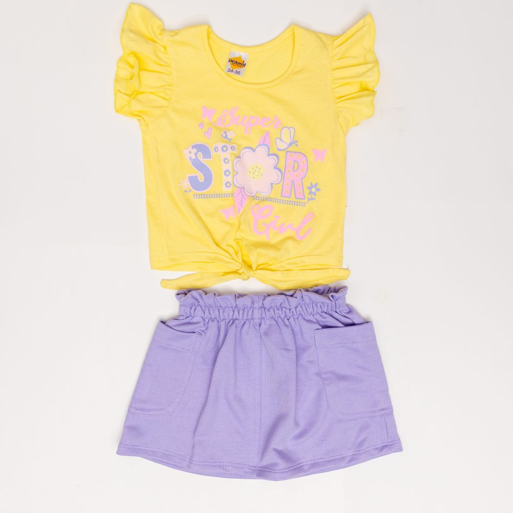 CONJUNTO BB NIÑA CON FALDA BURDA