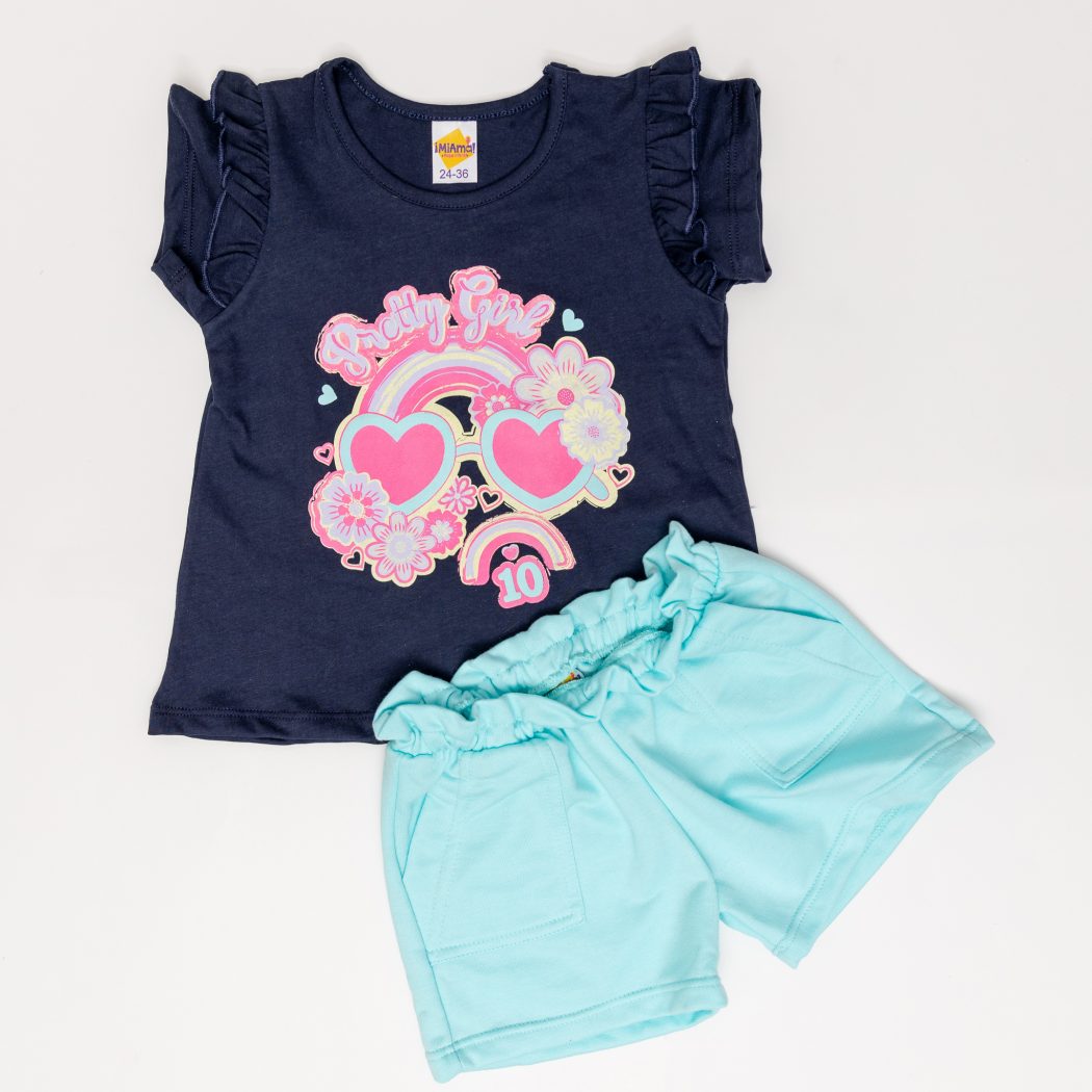 CONJUNTO BEBE NIÑA SHORT BURDA