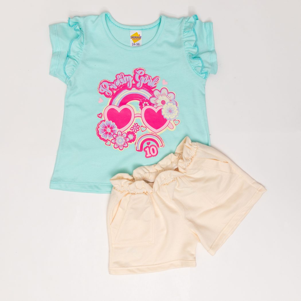CONJUNTO BEBE NIÑA SHORT BURDA
