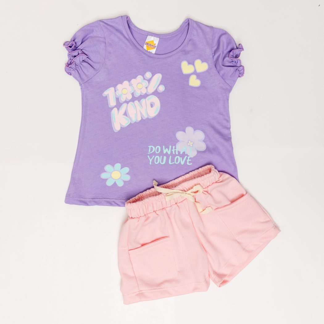 CONJUNTO BEBE NIÑA SHORT BURDA