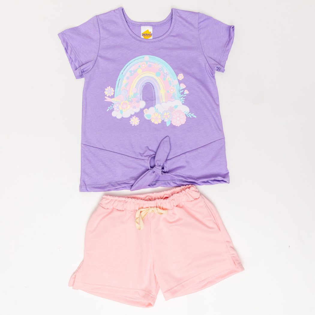 CONJUNTO BEBE NIÑA SHORT BURDA