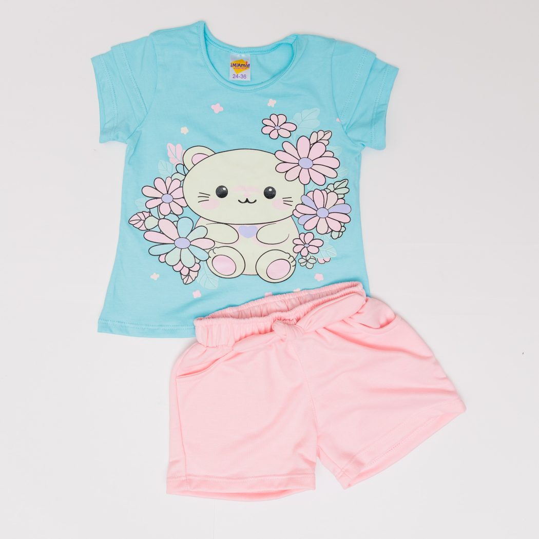 CONJUNTO BEBE NIÑA SHORT BURDA