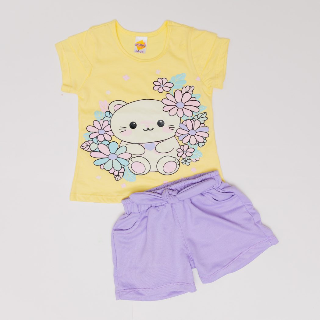 CONJUNTO BEBE NIÑA SHORT BURDA